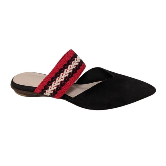 ALL BLACK Women's Leather Banded Slides 38.5 - Picture 10 of 10